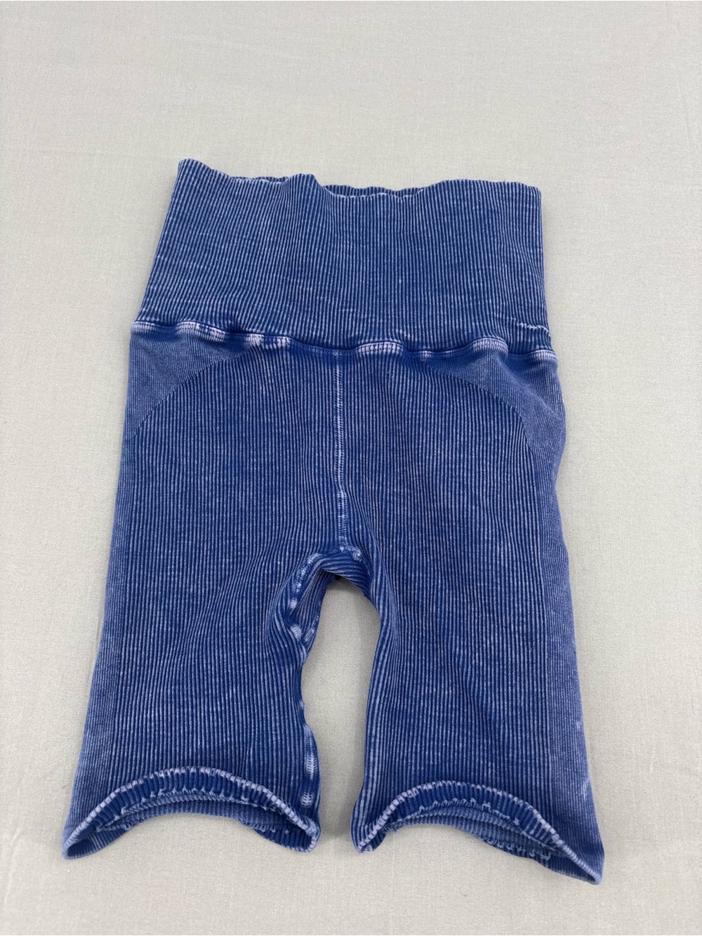 Free People Ribbed High-Waist Electric Blue Bike Shorts